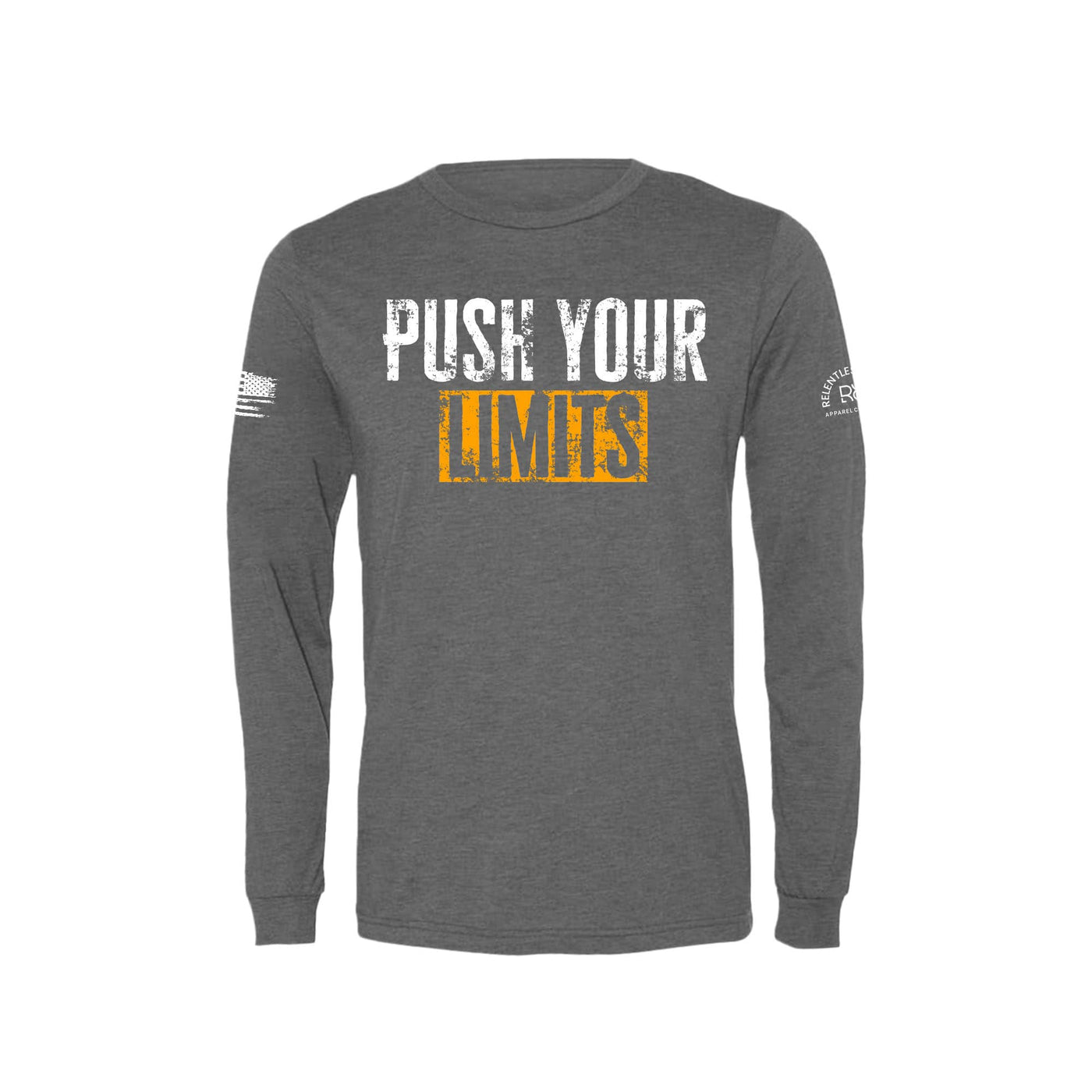 Grey Push Your Limits Men's Long Sleeve Tee