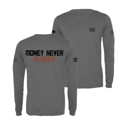 Grey Money Never Sleeps Men's Long Sleeve