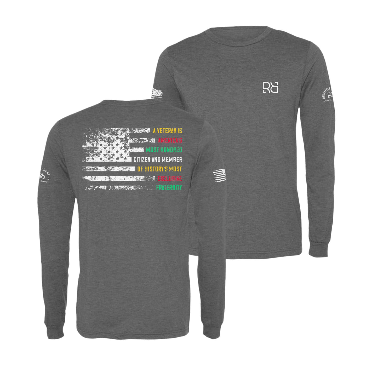 Grey A Veteran Men's Long Sleeve