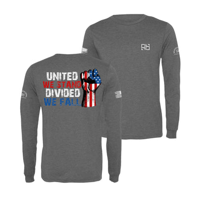 Grey United We Stand Divided We Fall Men's Long Sleeve