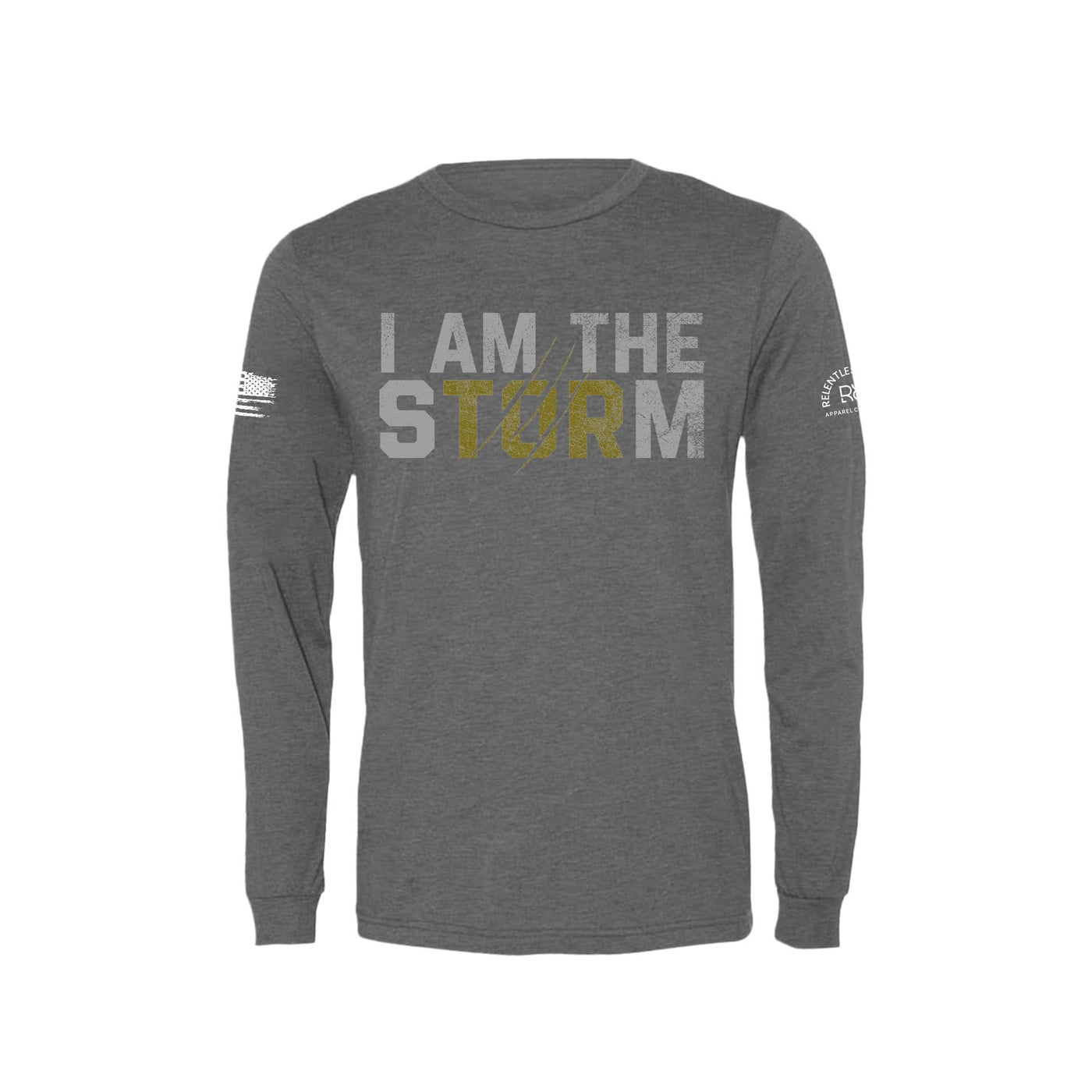 Grey I Am The Storm Men's Long Sleeve