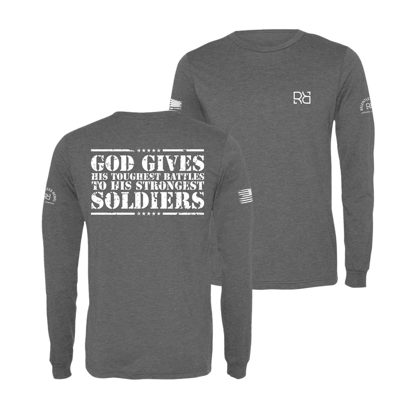 Grey God Gives His Toughest Battles Men's Long Sleeve