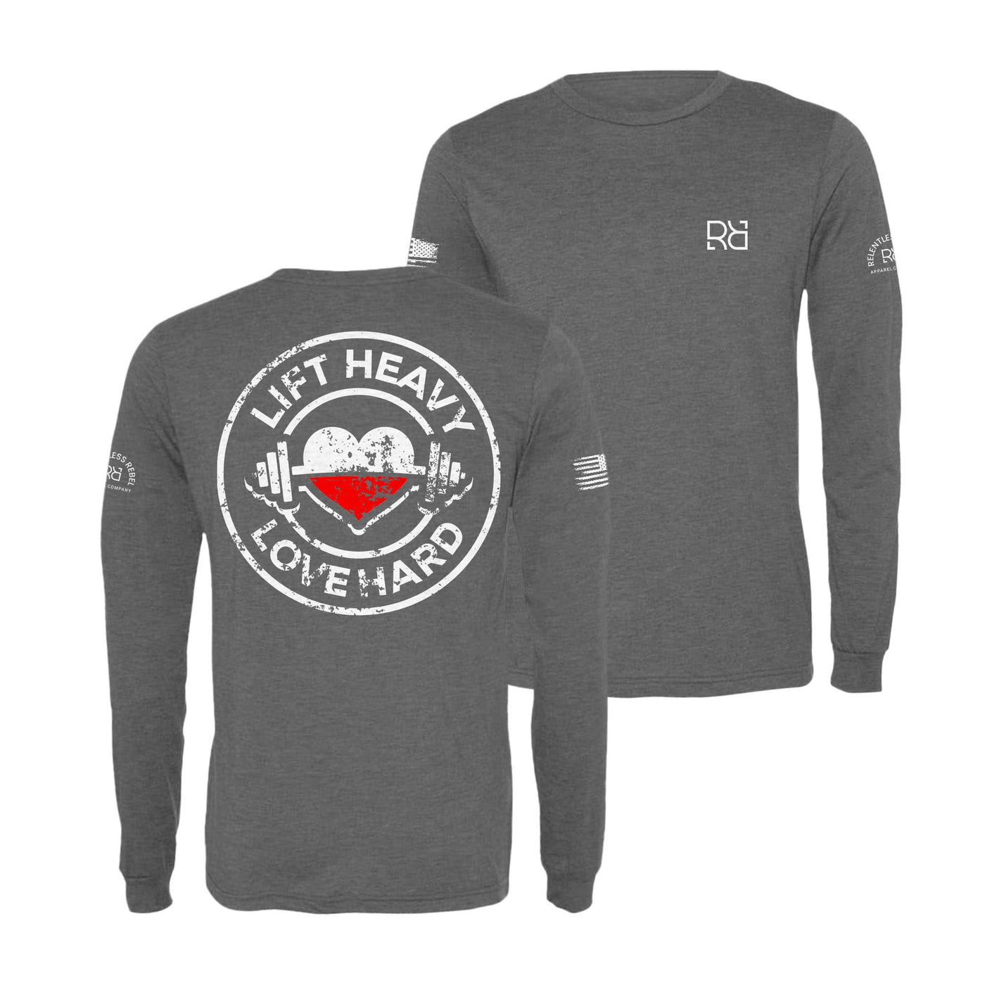 Grey Lift Heavy Love Hard Long Sleeve Shirt