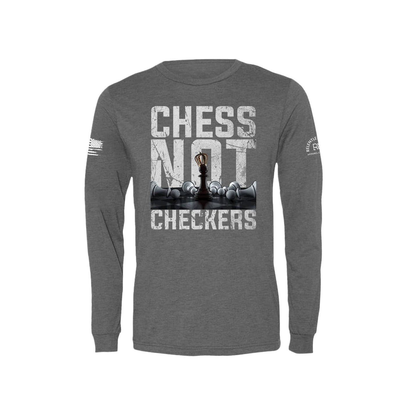 Grey Chess Not Checkers Men's Long Sleeve Tee