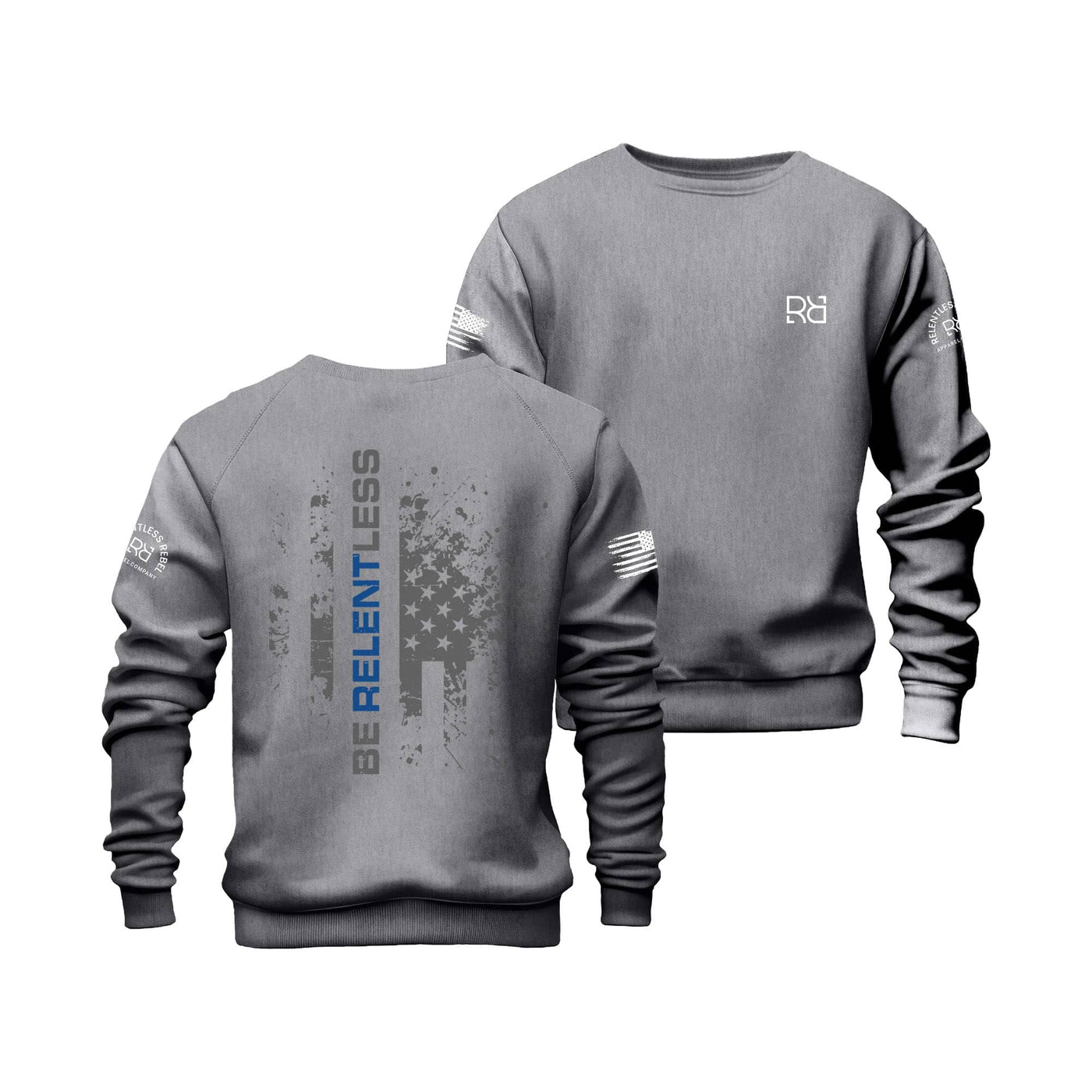 Gunmetal Heather Be Relentless Law Enforcement Edition Crew Neck Sweatshirt