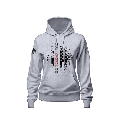 Heather Grey Women's Be Relentless Front Design Hoodie