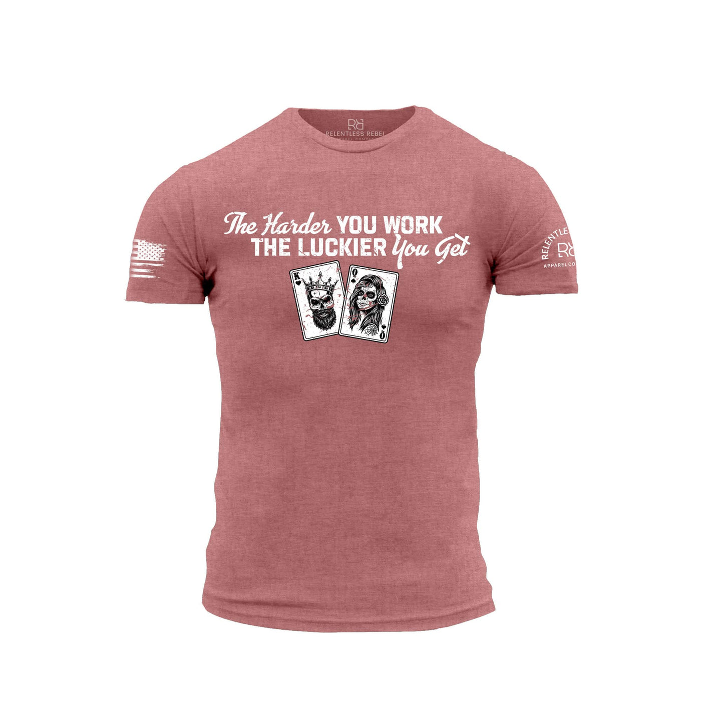 Heather Mauve Men's The Harder You Work Front Design Tee