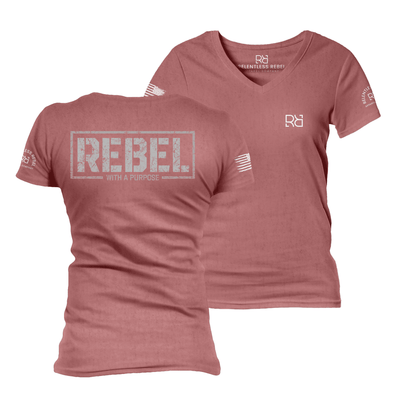 Rebel With A Purpose Heather Mauve Women's VNeck Tee