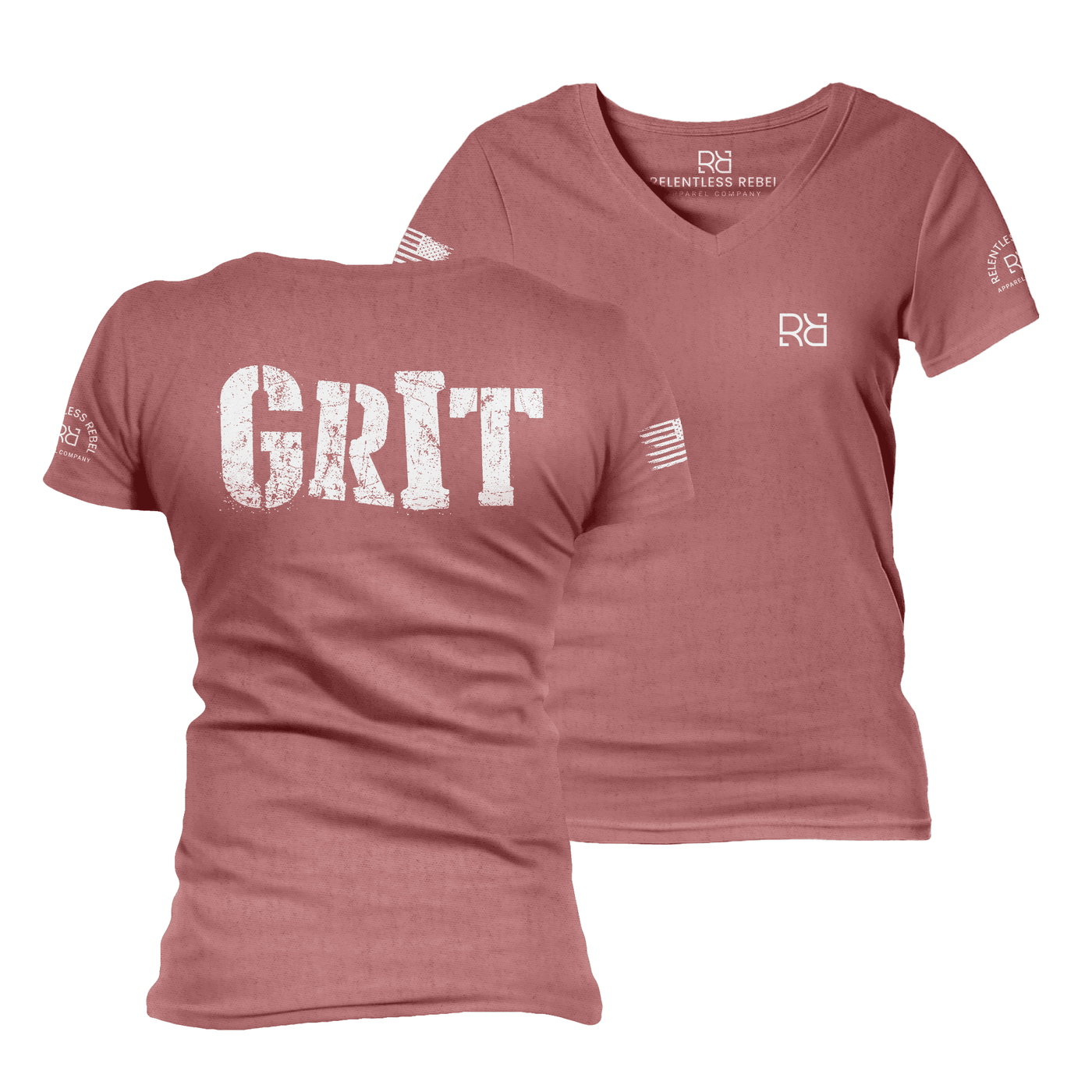 Grit Heather Mauve Women's VNeck Tee