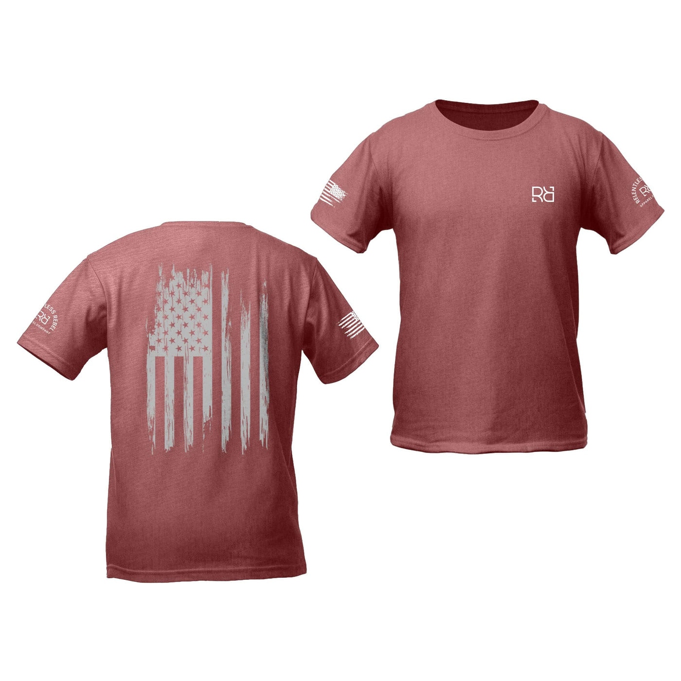 Mauve Rebel Patriot Flag Youth Tee