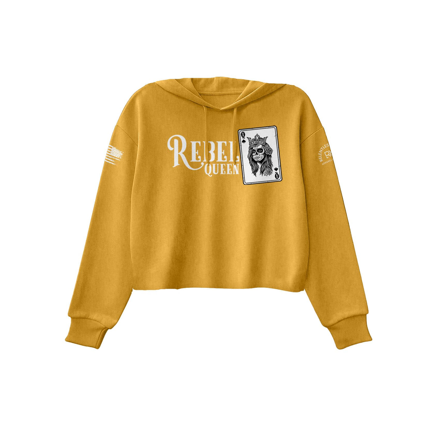 Heather Mustard Rebel Queen Women's Cropped Hoodie