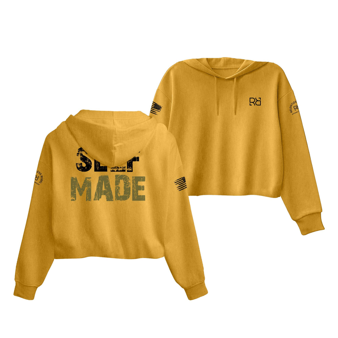 Mustard Self Made Women's Cropped Hoodie