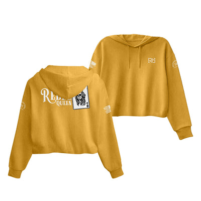 Heather Mustard Rebel Queen Women's Cropped Hoodie