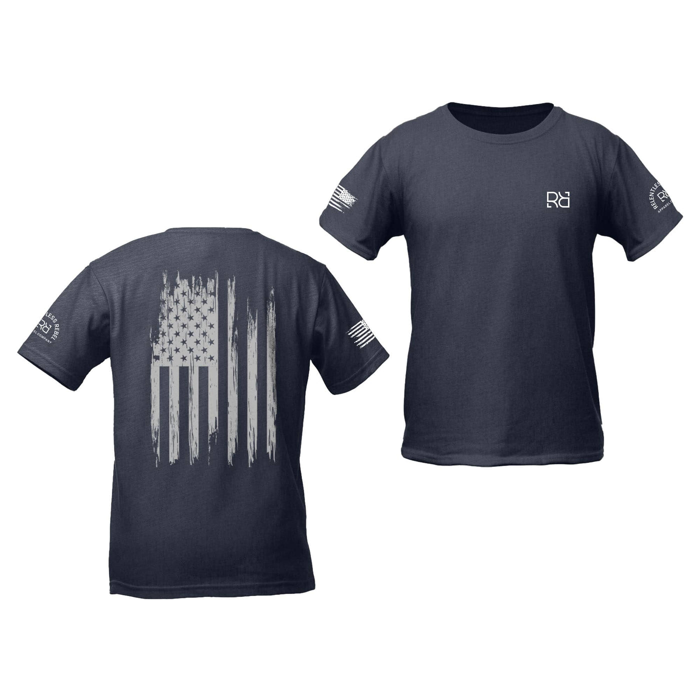 Navy Rebel Patriot Flag Youth Tee