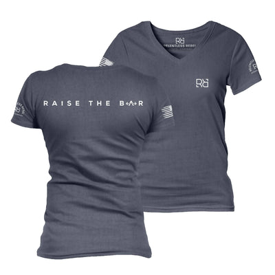 Heather Navy Raise the Bar Women's V-Neck Tee