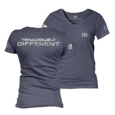 Navy Tenaciously Different Women's V-Neck Tee