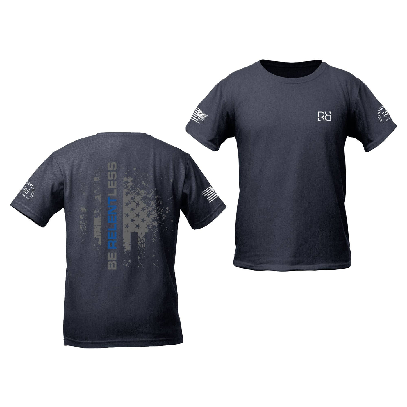 Heather Navy Be Relentless Law Enforcement Edition Youth Tee