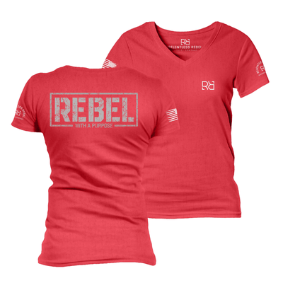 Rebel With A Purpose Heather Red Women's VNeck Tee