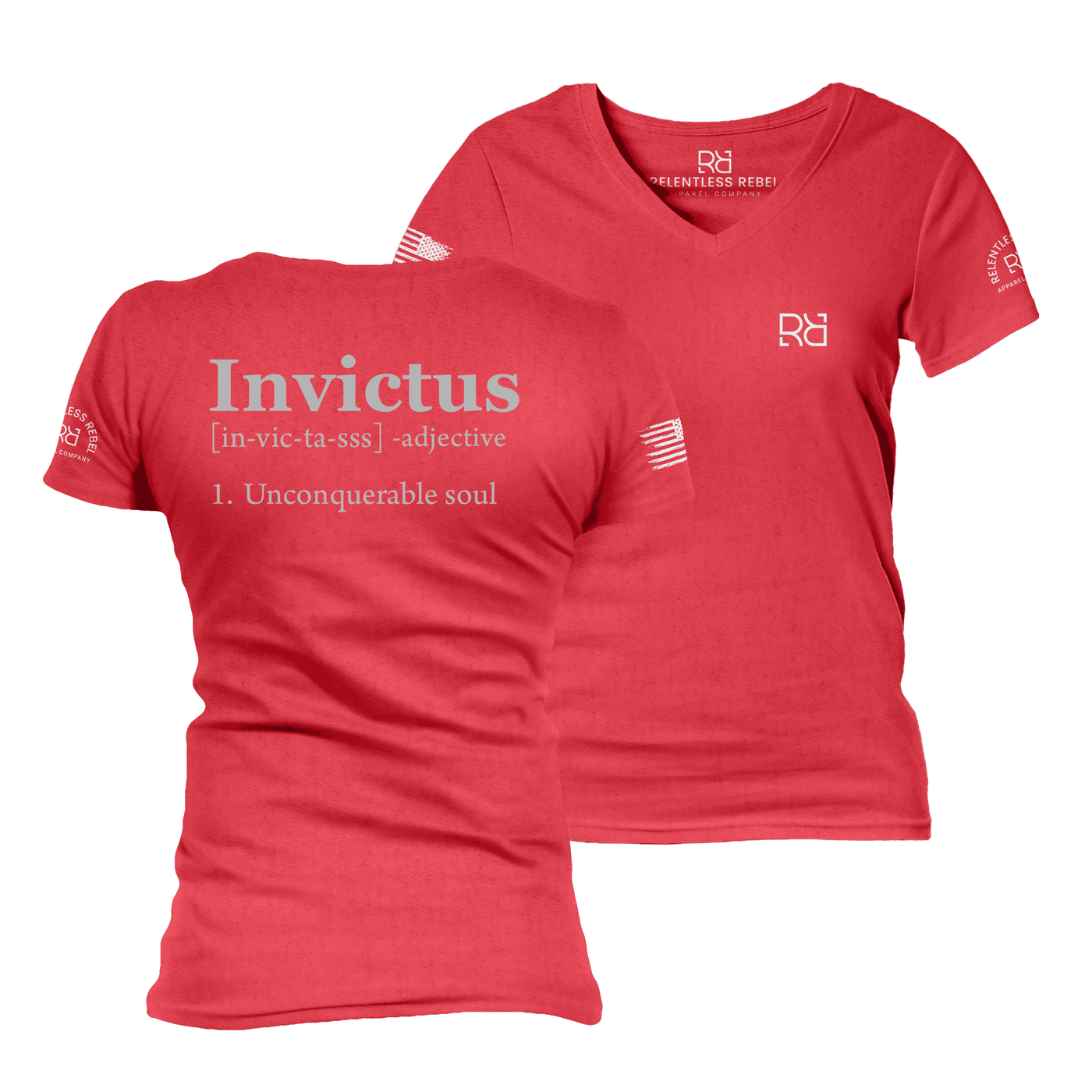 Invictus Heather Red Women's VNeck Tee