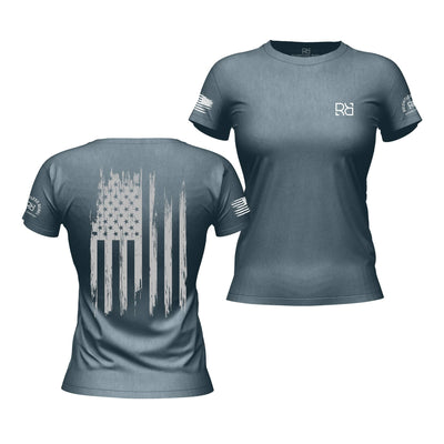 Heather Slate Rebel Patriot Flag Women's Tee