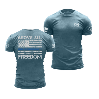 Above All Freedom Deep Teal Men's Tee