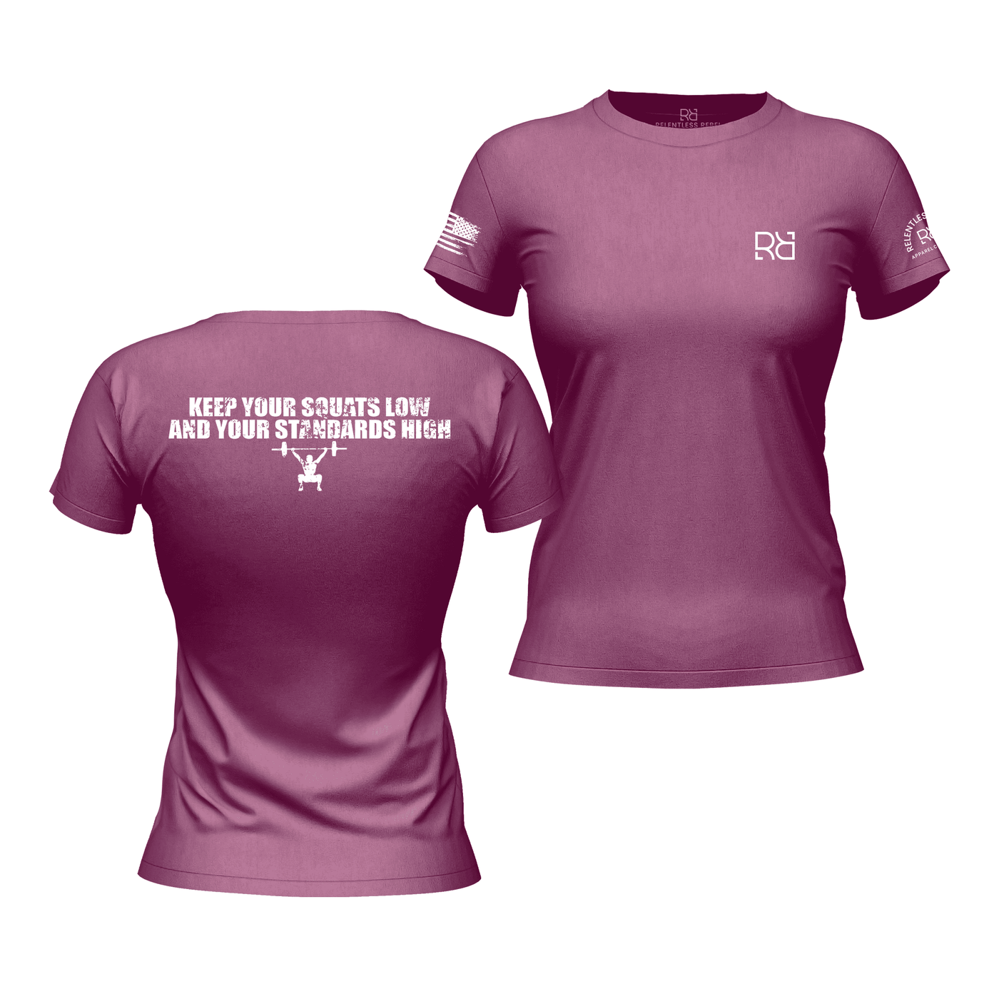 Keep Your Squats Low Heather Magenta Women's Tee