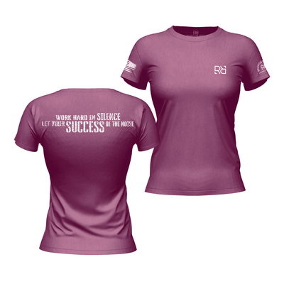 Work Hard in Silence Heather Magenta Women's Tee