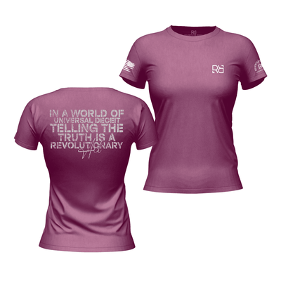 In a World of Universal Deceit Heather Magenta Women's Tee