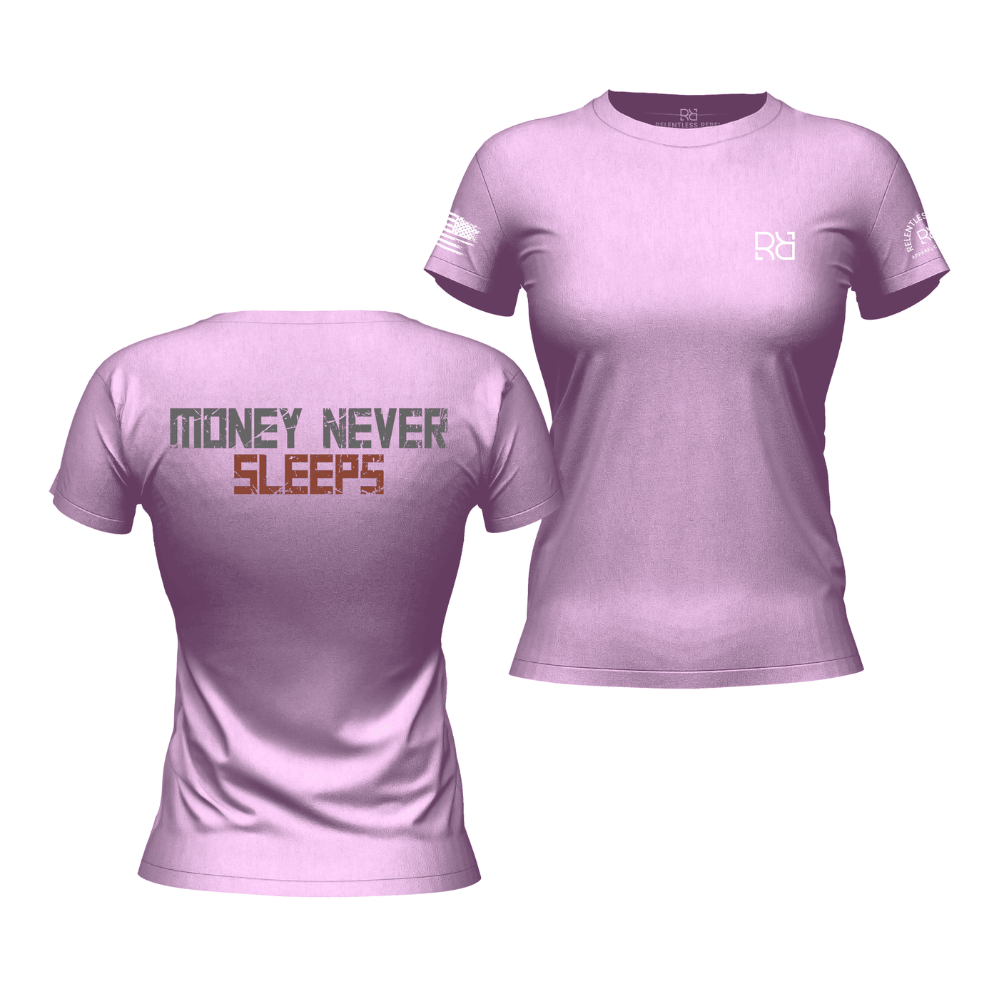 Money Never Sleeps Heather Prism Lilac Women's Tee