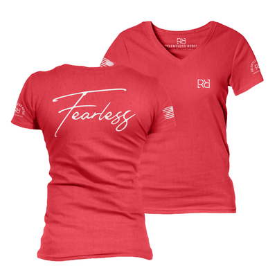 Fearless Heather Red Women's VNeck Tee