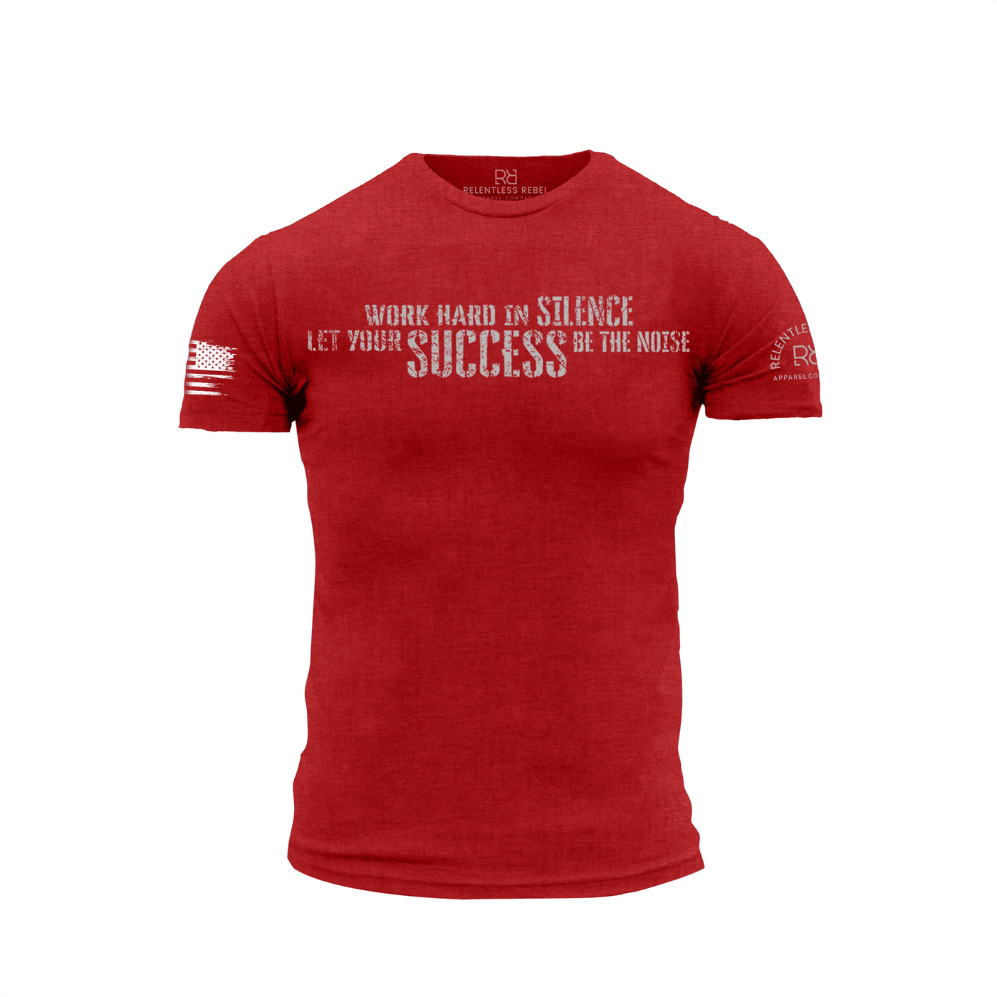 Heather Red Work Hard in Silence... | Front | Premium Men's Tee