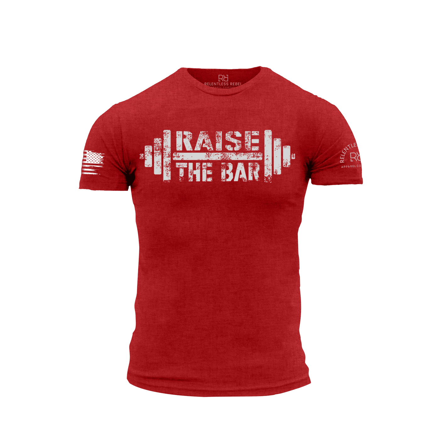 Heather Red Men's Raise the Bar Front Design Tee