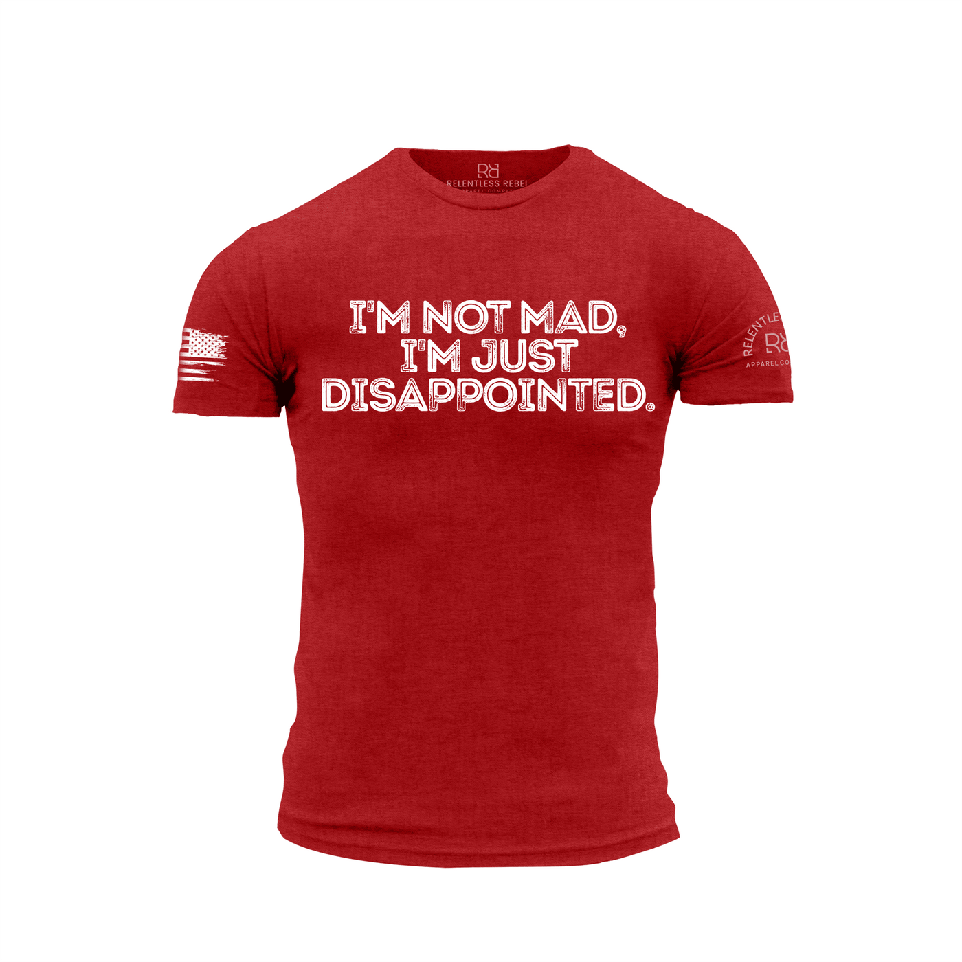 Heather Red Men's I'm Not Mad I'm Just Disappointed Front Design Tee