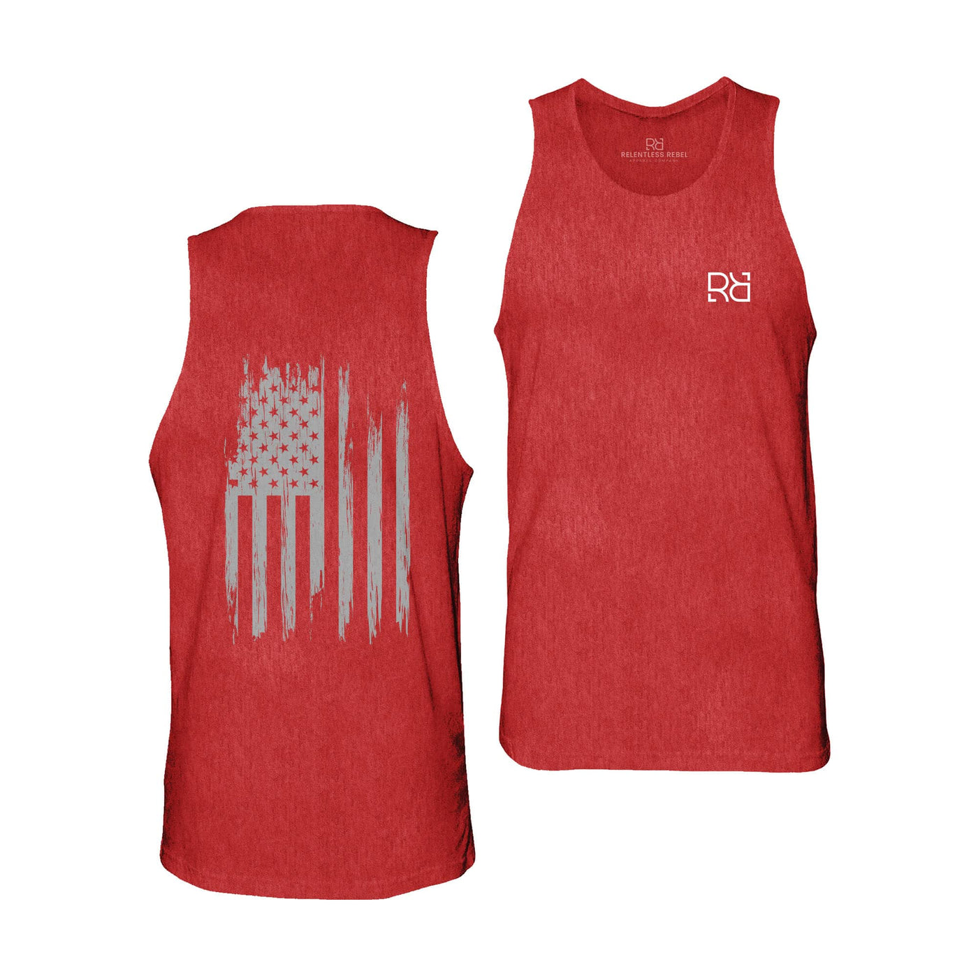 Red Men's Rebel Patriot Flag Back Design Tank