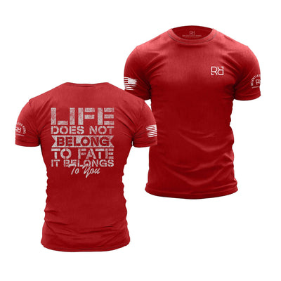 Heather Red Men's Life Does Not Belong To Fate - It Belongs to You Back Design Tee