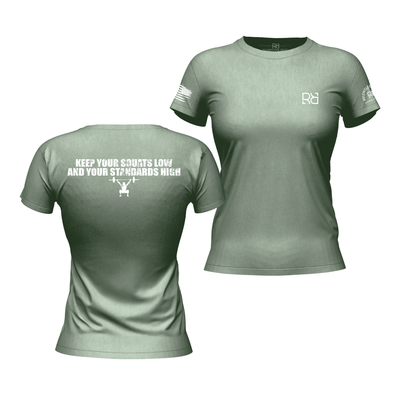 Keep Your Squats Low Heather Sage Women's Tee