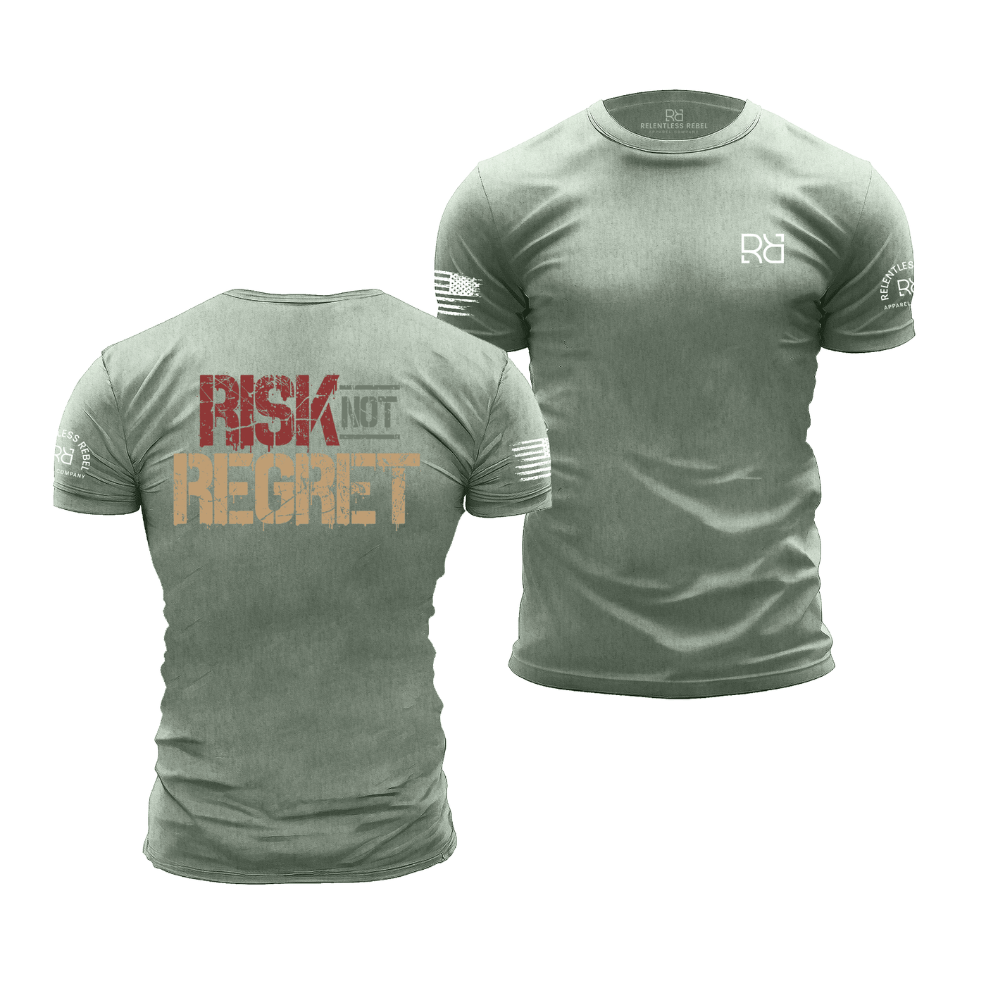 Heather Sage Risk Not Regret | Premium Men's Tee