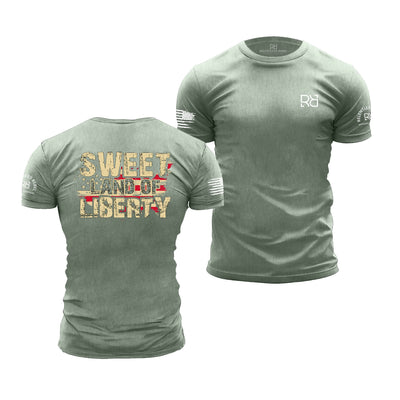 Heather Sage Sweet Land of Liberty - Premium Men's Tee