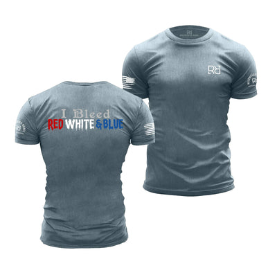 Heather Slate Men's I Bleed Red White & Blue Back Design Tee