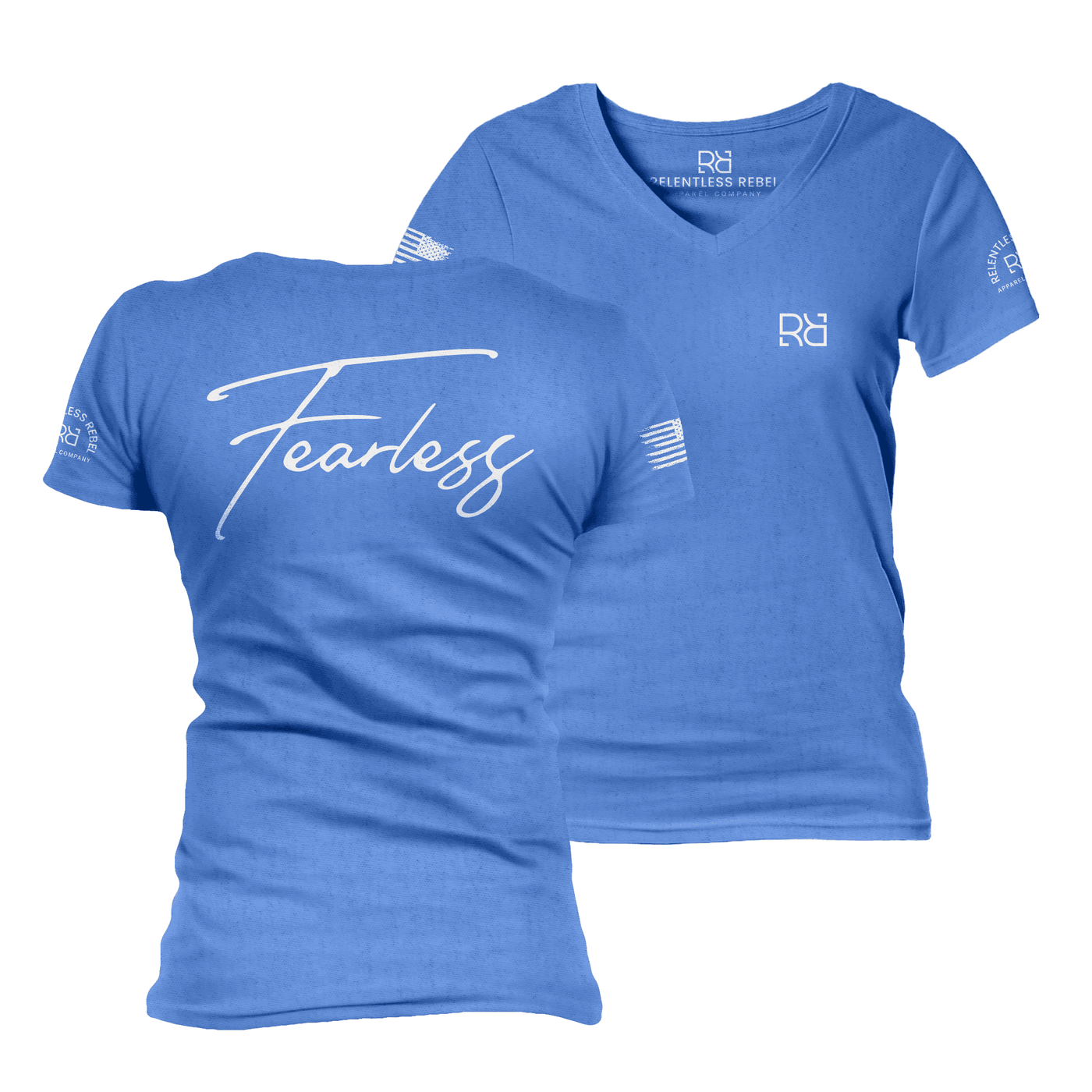 Fearless Heather True Royal Women's VNeck Tee