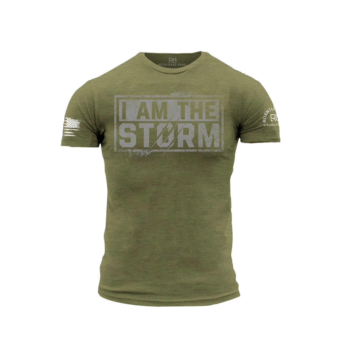 Military Green I Am The Storm Front Design Men's Tee