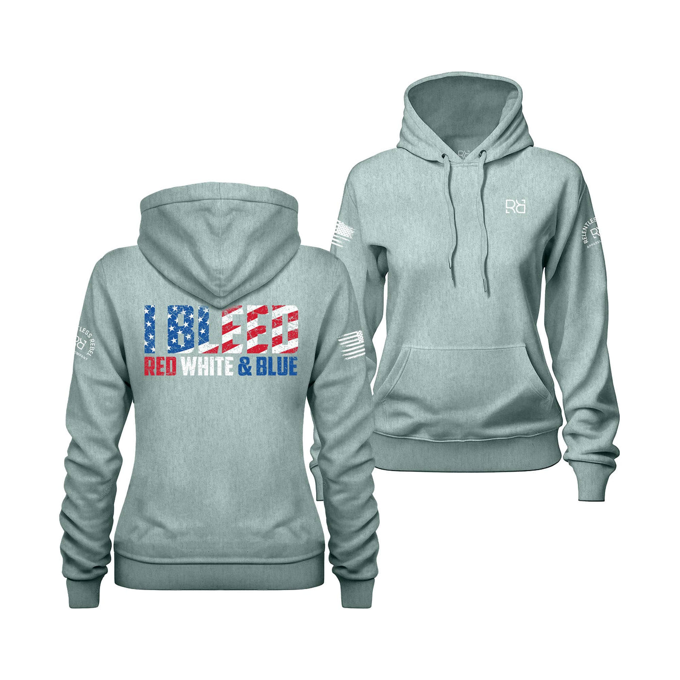 Sea Foam I Bleed Red White and Blue Women's Hoodie