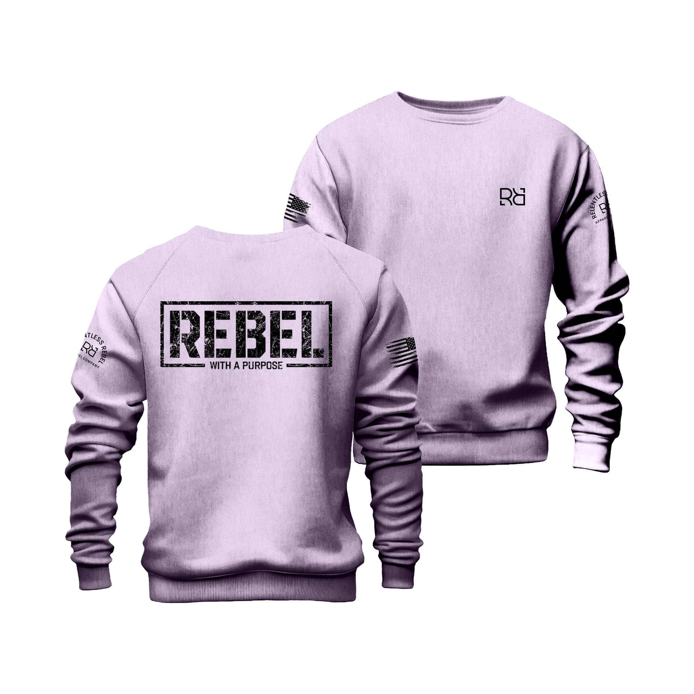 Lavendar Rebel with a Purpose Crew Neck Sweatshirt