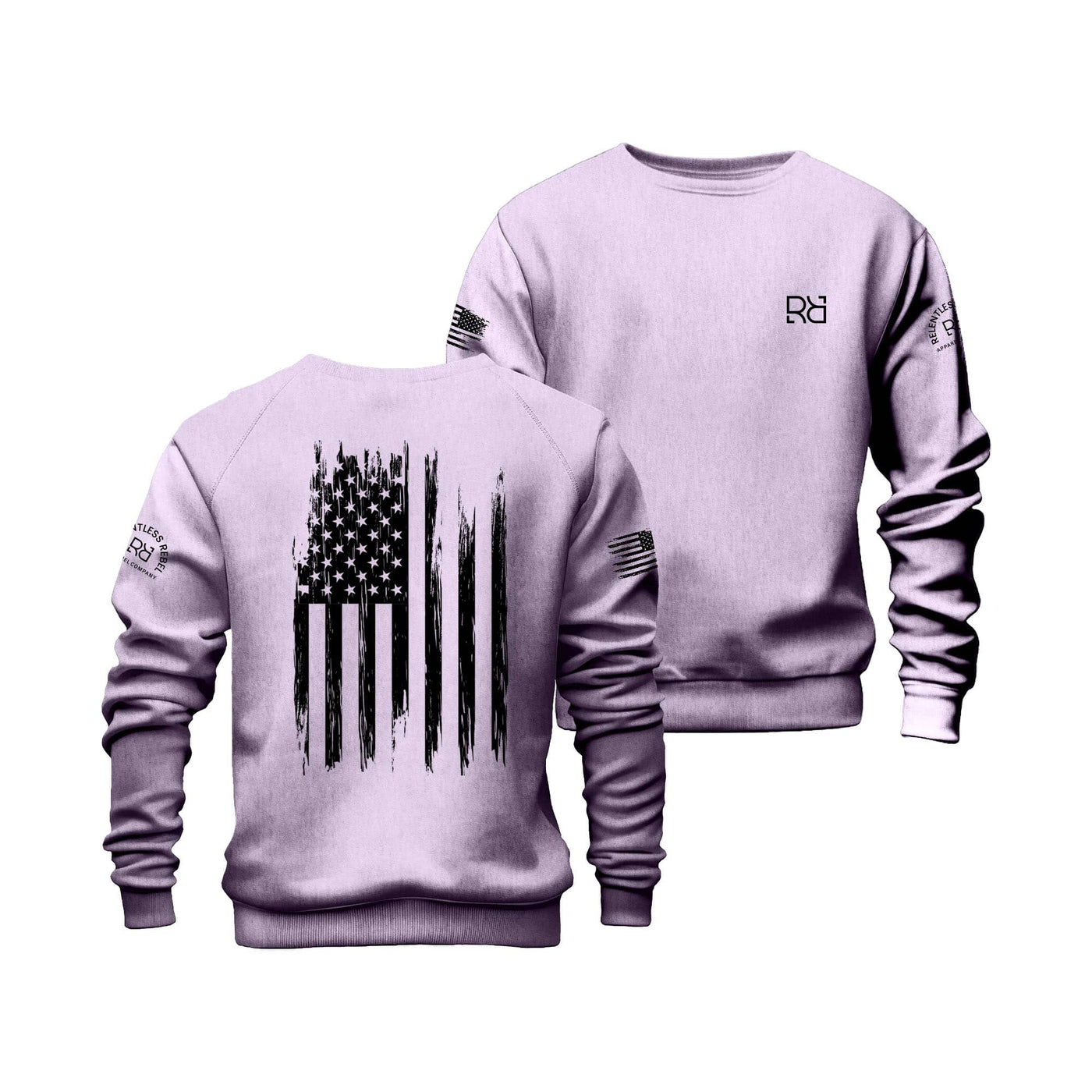 Lavender Rebel Patriot Flag Crew Neck Sweatshirt