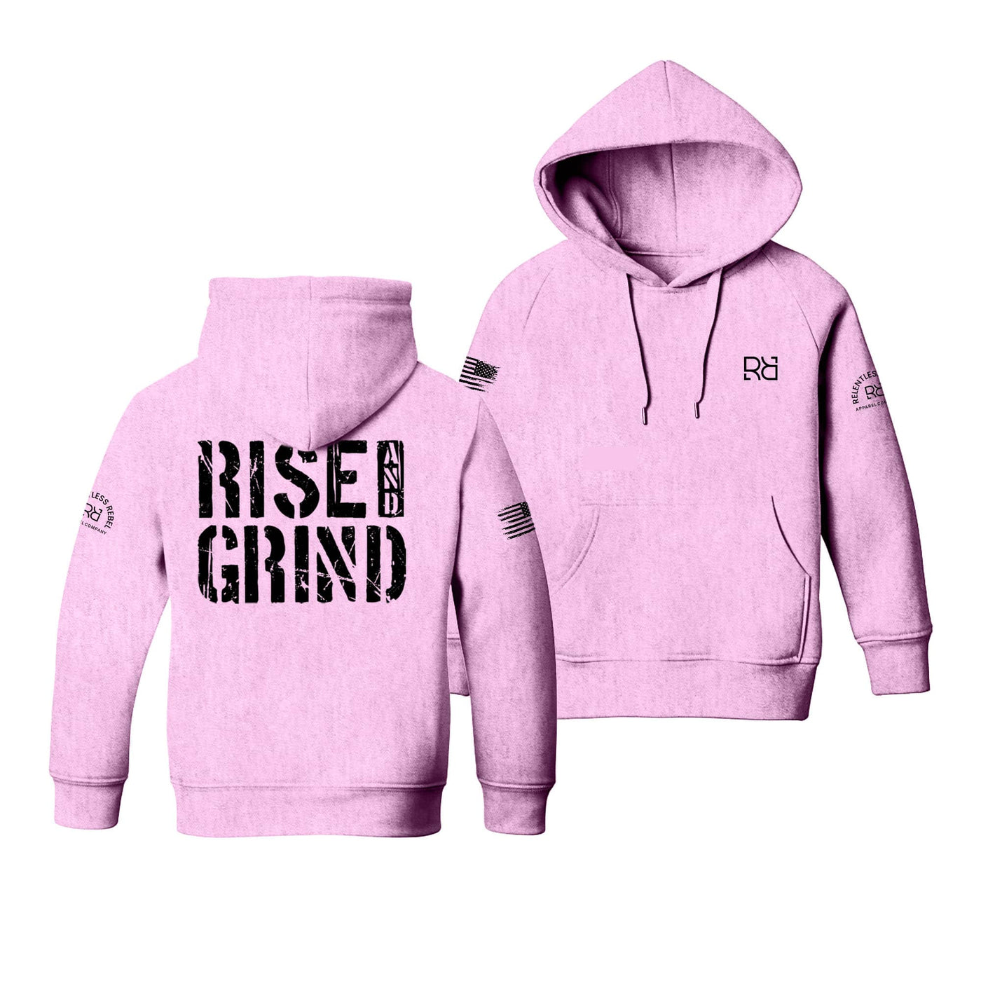 Light Pink Rise and Grind Youth Hoodie