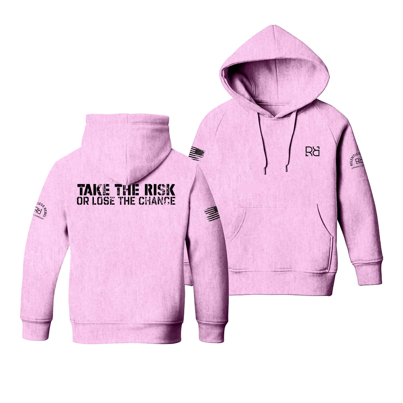 Light Pink Take the Risk or Lose the Chance Youth Hoodie