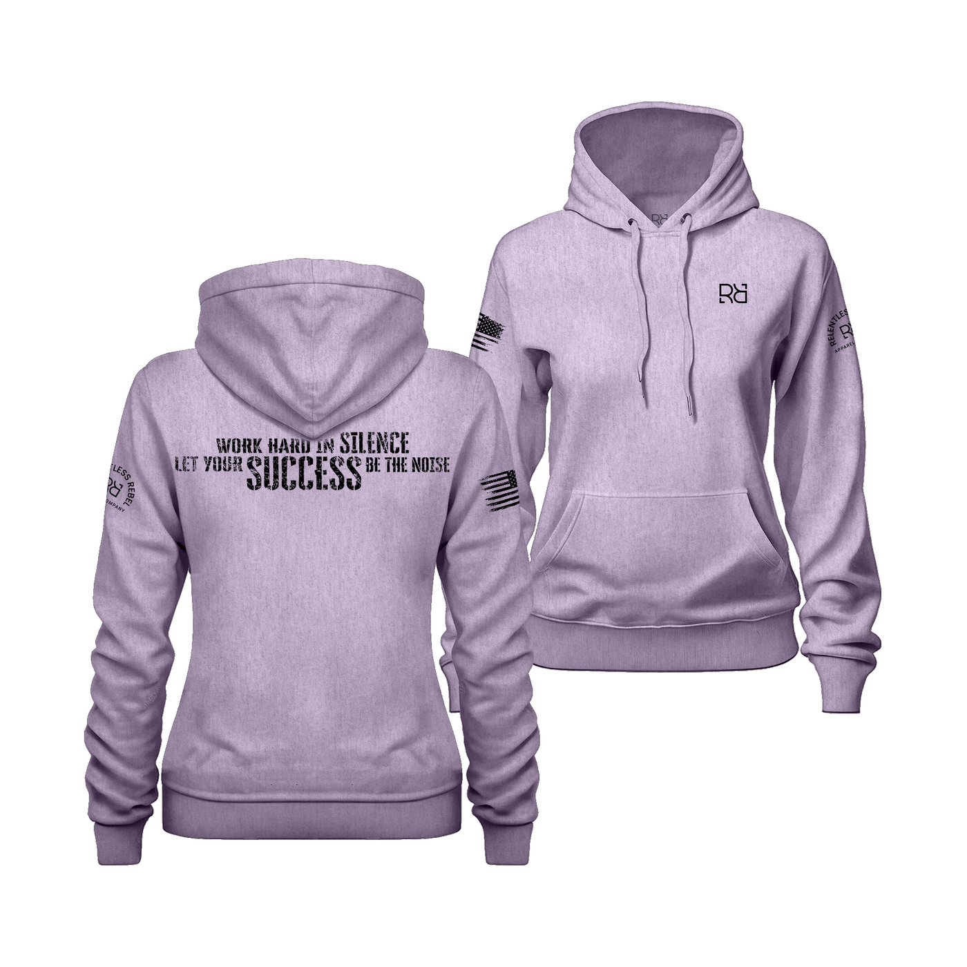 Lilac Work Hard in Silence Women's Hoodie