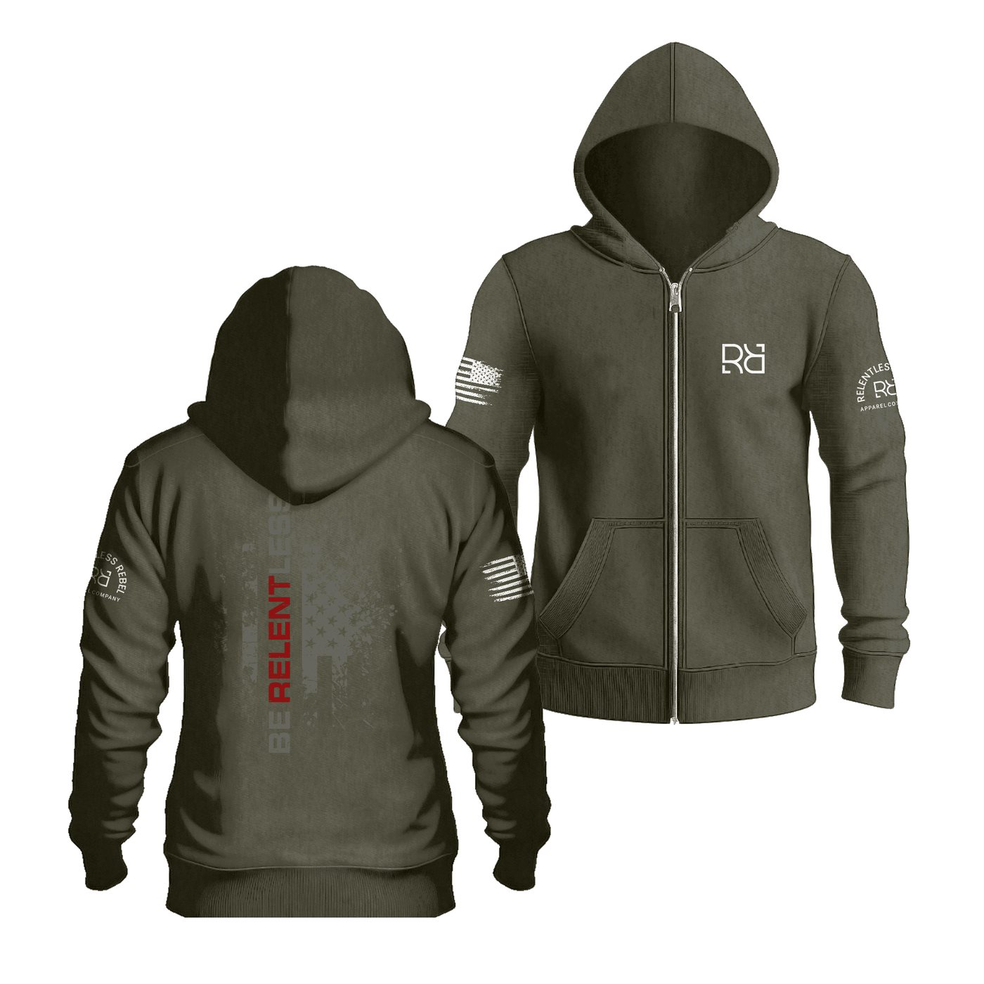 Relentless R Be Relentless | R | Zip Up Hoodie – Relentless Rebel Apparel