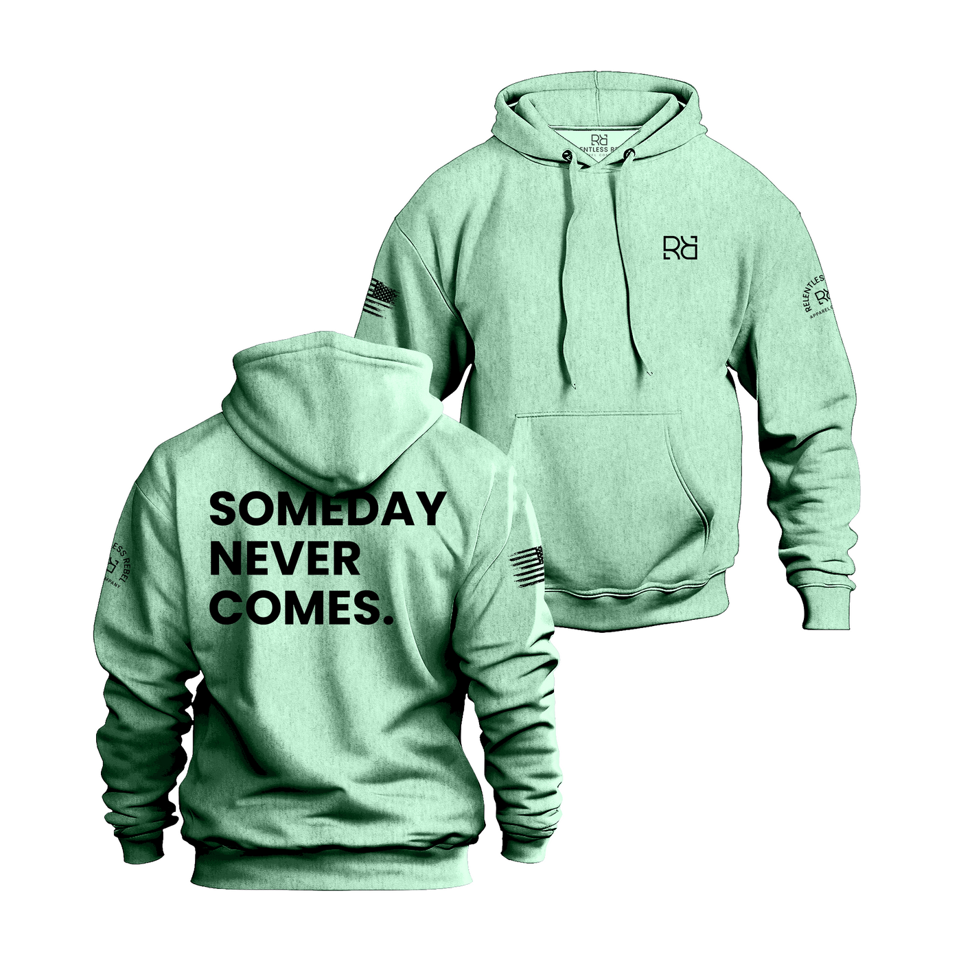 Mint Someday Never Comes Men's Hoodie