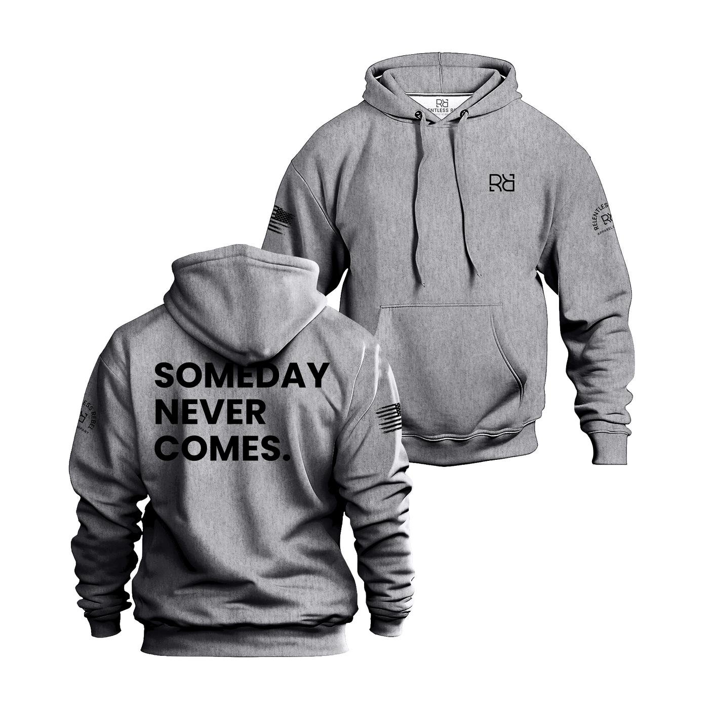 Grey Someday Never Comes Men's Hoodie